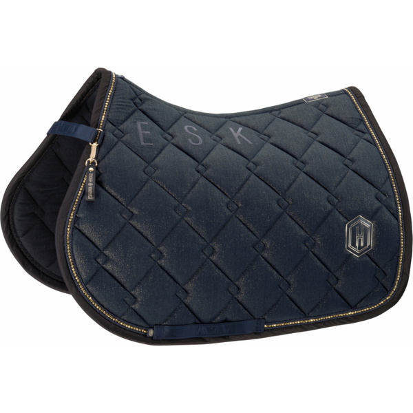 2025 Eskadron Héritage Coton Paillettes Cristal Couverture De Selle 211358 423 380 - Navy